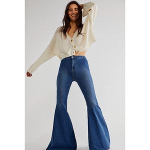 NWT Free People Just Float On Flare Jericho Blue Sz 26